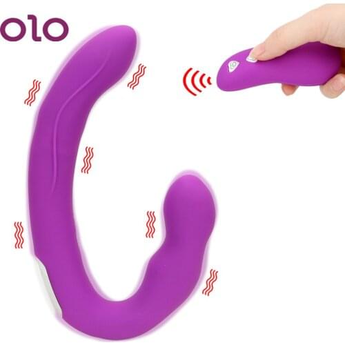 OLO Strap-on Dildo Vibrator Anus Massage G-spot Clitoris Stimulator Lesbian Strap On Double Penetration Dildo Sex Toys for Women