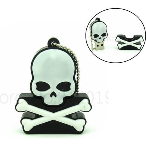 Cartoon Skull pen drive personalizado usb 2.0 flash disk drive memory Stick Halloween gift pendrive 4GB 8GB 16GB 32GB