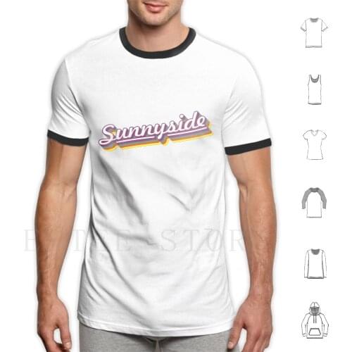 Sunnyside | Retro Rainbow T Shirt Cotton Men Diy Print Sunnyside San Francisco California Retro Rainbow Neighborhood Throwback