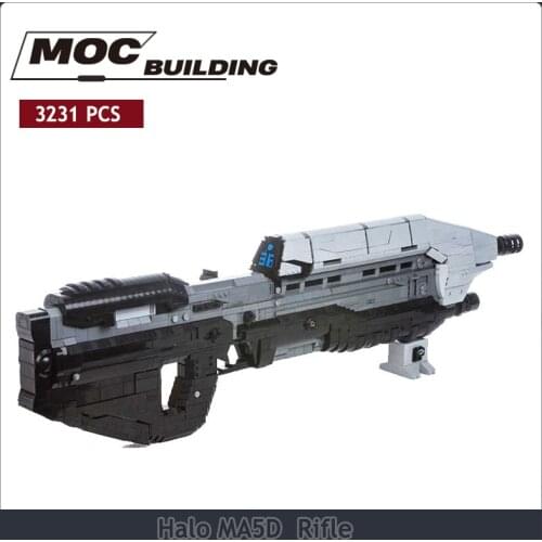 Halo ma5d rifle building block assembly set model MOC building block interstellar military series DIY brick toy gift