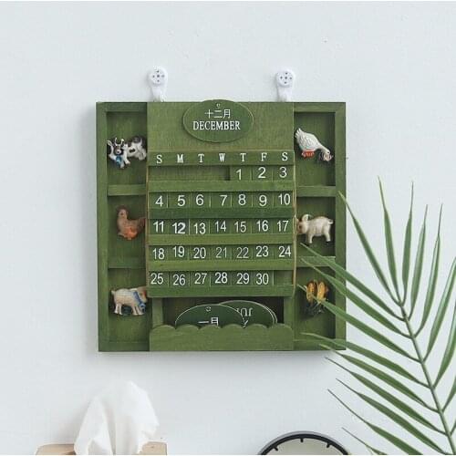 Creative Bilingual Hanging Wooden Manual Calendar Perpetual Calendar Crafts