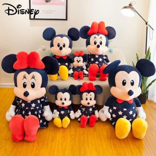 Disney Mickey Mouse Minnie Animal Stuffed Plush Toys Cartoon Princess Cotton Doll Birthday Gift Children Girl Kid New Year Gift