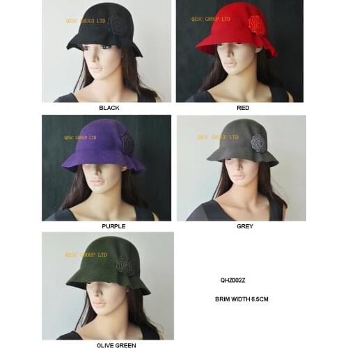 NEW 100% WOOL Felt Hat with ribbon rose ,5 colors.Free Shipping.FREE SHIPPING