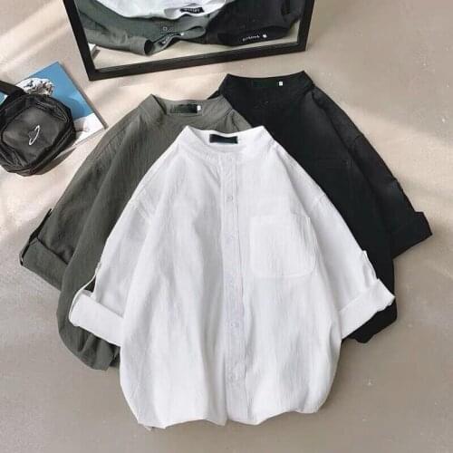 Solid Women Shirts Summer New 2021 O-Neck Loose Pocket Casual All Match Female Outwear Coats Tops