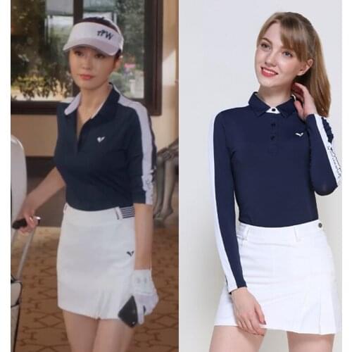 Autumn Winter Golf Training Suits Women Long-sleeve T-shirt Skirt Breathable Golf Shirt Sets