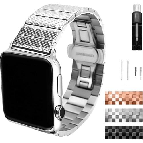 Stainless steel band compatible with Apple Watch 38mm 40mm 42mm 44mm metal man/women band, suitable for iWatch SE/6/5/4/3/2/1