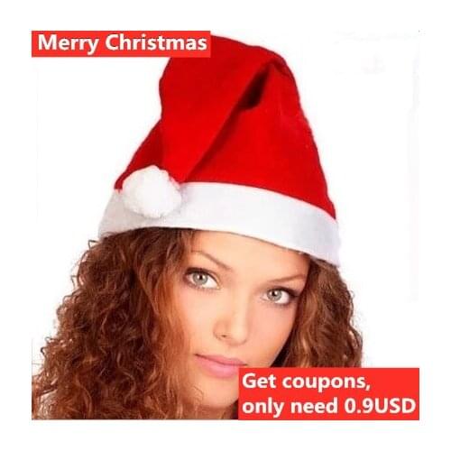 Christmas adult children red classic Christmas Hat Christmas decorations
