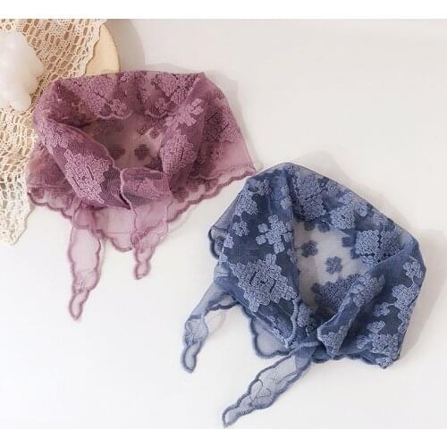 Lace Thin Floral Printed Fake Collars Scarf Kids Lace Out Girls Removable False Collars Child Blouse Tops Detachable Collar