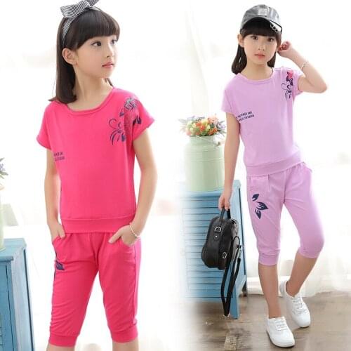 Girls clothing set autumn flower sport suit teenage girls clothes school children clothing set 4-13 years kids clothes tracksuit