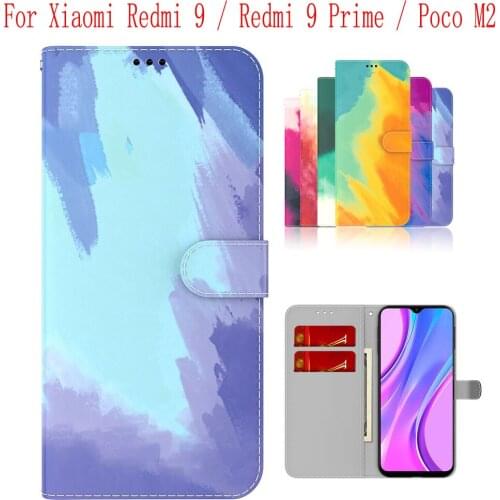 Sunjolly Case for Xiaomi Redmi 9 Redmi 9 Prime Poco M2 Wallet Stand Flip PU Phone Case Cover coque capa Case Cover