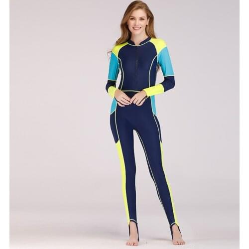 Womens Full Body Sport Rash Guard Dive Skin Suit Swimming Snorkeling Diving Surfing UV Sun Protection Long-sleeve Wetsuit Women