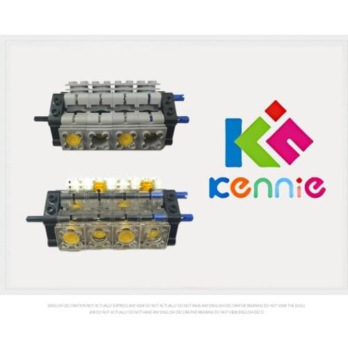 1set/lot Kennie DIY MOC Building Blocks Compatible with V8 engine Transparent V8 cylinder technic racing Car blocks engine