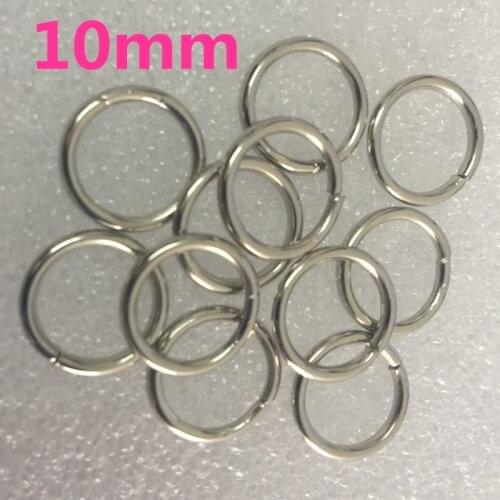 10pcs 2/5" 10MM Non Welded Metal O Ring Nickel&Black Nickel Plated Backpack Collar Harness Rings Bag Parts Accessories