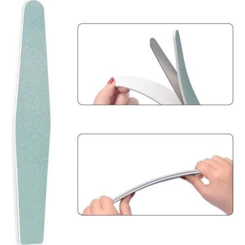 10pcs/lot Green White Double Side Nail Files Buffer Polishing File Professional Washable Replaceable Sponge Pedicure Nail Tool