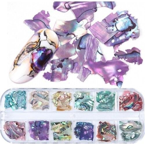 1Box 12colors Rhinestone Picker Dotting Tool, 12 Style Mixed Nail Stone Gems Diamond Seashells , Rhinestones