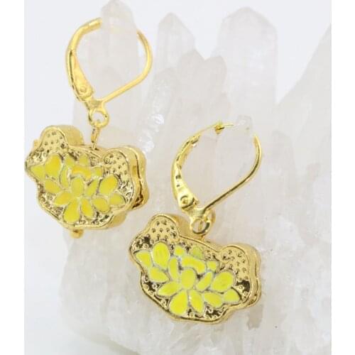 14 types drop dangle earrings for women gold-color cloisonne enamel pierced elegant party weddings gifts charms jewelry B2584