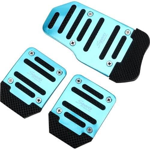3Pcs Manual Transmission Auto Vehicle Non-slip Pedal Car-styling Car Pedal Cover Set Aluminium Alloy Car Foot Treadle Cover Pad