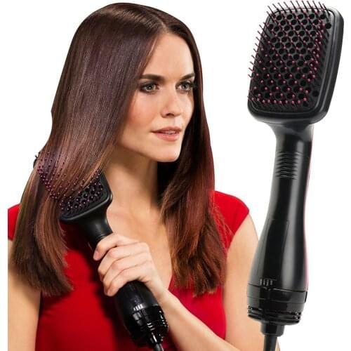 Hot Air Brush 3 in 1 Hair Dryer Brush One Step Volumizer Blow Straightener Curler Professional Curling Iron Hair Styler Comb