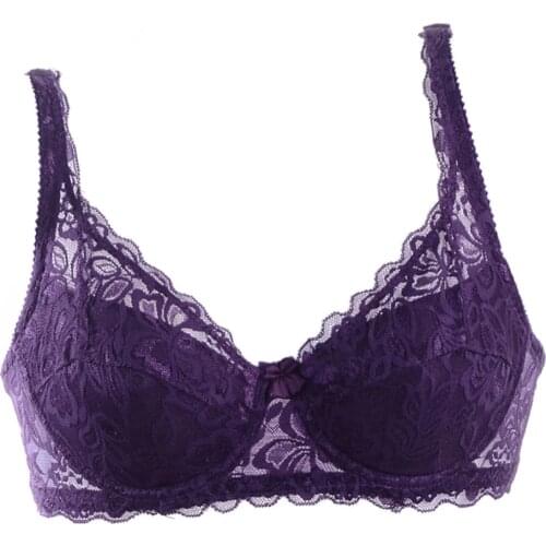 7 Colors! New Women Sexy Underwear 3/4 Cup Gather Push Up Bra Ladies Padded Lace Sheer Bra