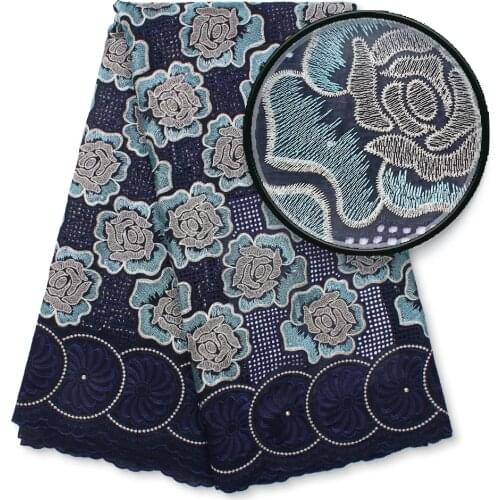 African Lace Fabric 2021 Embroidery Swiss Volie Lace In Switzerland Stones Nigerian Cotton Lace Fabrics For Dress 4183B