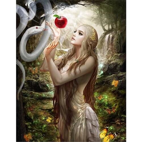 New 5D DIY Full Round/Square Diamond Painting "Beauty & Snake" 3D Embroidery Cross Stitch Rhinestone Mosaic Home Decor Art YC395