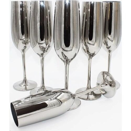 Cocktail Wine Cup Champagne Cup Lead-free Crystal Glass Cup Electroplating Red Wine Glasses Goblet Barware Party Supplies