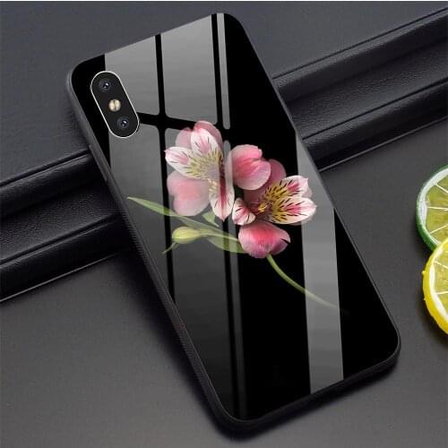 Flowers Vase Phone Cover for iPhone 5 Case XR X 7 8 Plus 6 6S 5S SE Xs Max 11 Pro Tempered Glass
