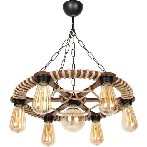 Wooden Chandelier Seven Bulb Ceiling Lamp Decorative Authentic Handmade Polished First Quality MDF Art Home Decor