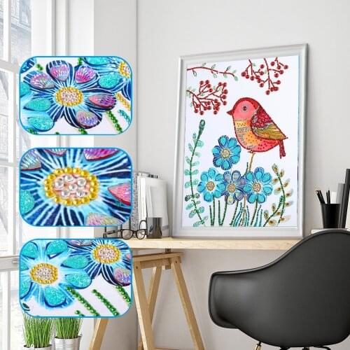 DIY Special Shaped Diamond Painting Flower Bird Embroidery Craft Kit Cross Stitch Diamond Embroidery Mosaic Diamond Home Decor