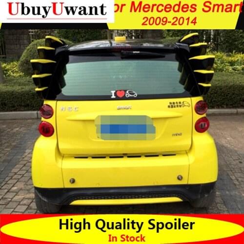 For Mercedes - Benz Smart ABS Material Car Rear Trunk Wing Unpaint Color Spoiler For Smart Fortwo Coupe 2-Door Spoiler 2009-2014