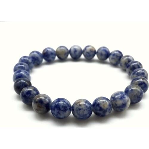 Good Quality Men Bracelet Nature 6-10 mm Sodalite Blue Sport Stone100% Really Color 18.5 -19 CM Women Bangle