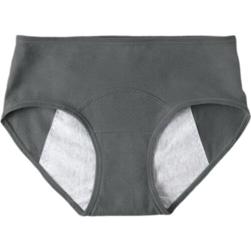 Q1FA Soft Cotton Physiological Pants Leak Proof Menstrual Panties Mid Waist Period Lingerie Women Ladies Underwear