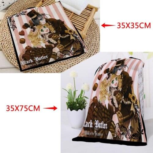 New arrival Custom Black Butler Printed Face Towel Microfiber Fabric Square rectangle Towels Size 35x35cm 35x75cm Custom Logo