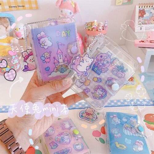 New Cartoon Transparent PVC Spiral Note Book Hand Account Girl Diary Book ins Loose-leaf Book Planner School Office Supply