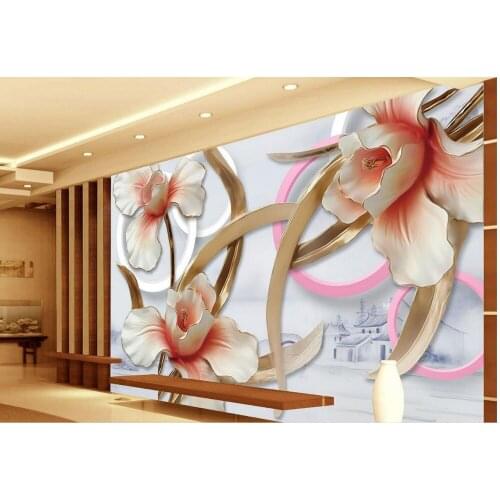 Custom photo wallpaper 3D stereoscopic wallpaper living room flowers backdrop relief 3d wallpaper flower