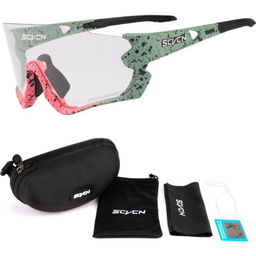 Men Women Photochromic 1 Lens Cycling Glasses Road Bike Eyewear Bicycle MTB Goggle Sport Sunglasses Driving Fishing Anti-Glare