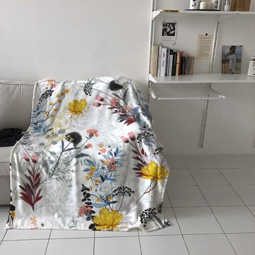 Flower Leaf Dandelion Colored Home Blanket High Quality Bedroom Living Room Sofa Blanket Lounge Hotel Travel Portable Blanket