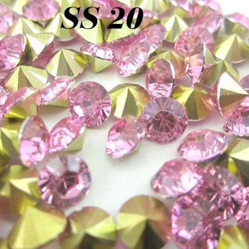 Wholesale (30G)4320pcs/lot SS20(4.6-4.8mm) Light Pink Color Resin Pointback beads For Bags/Garment DIY