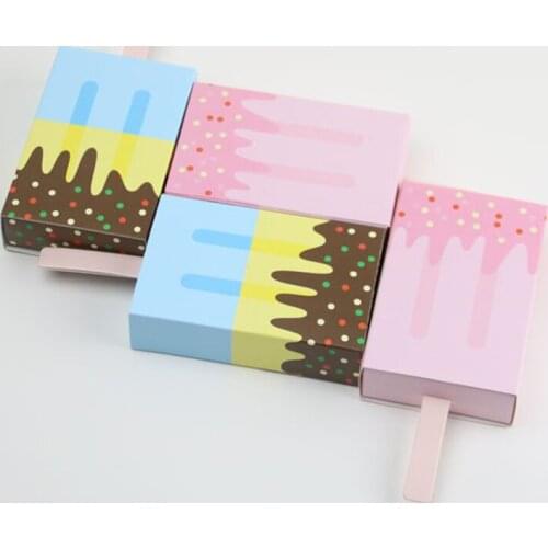Ice Lolly Shape Gift Box Birthday Shower Wedding Party Decoration Candy Box Cartoon Drawer Chocolate Bag for Kids Favor