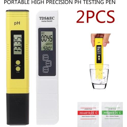 Portable Digital PH Meter 0.00-14.00PH PH Tester TDS&EC Meter Hydroponic Aquarium Pool Water Qualit Monitor