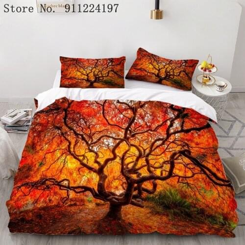 Holiday Theme US Size Duvet Cover Set Tree Sea Beach Bed Linen Blue Fish Bedclothes 3D Sunset Holiday Vacation hotel Bedding Set