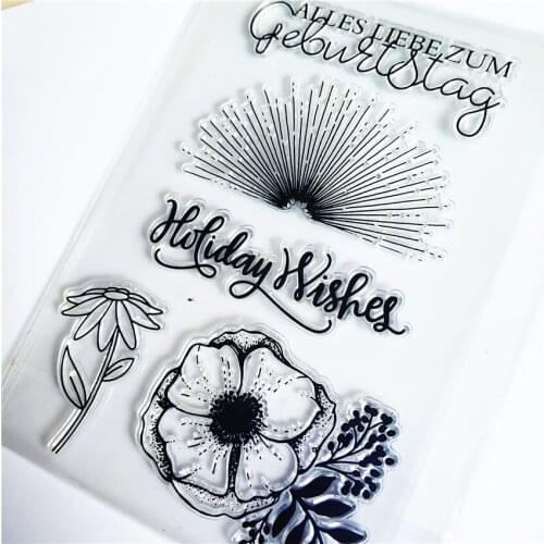 PANFELOU Rainbow Flower Transparent Clear Silicone Stamp/Seal for DIY scrapbooking/photo album Decorative clear stamp sheets