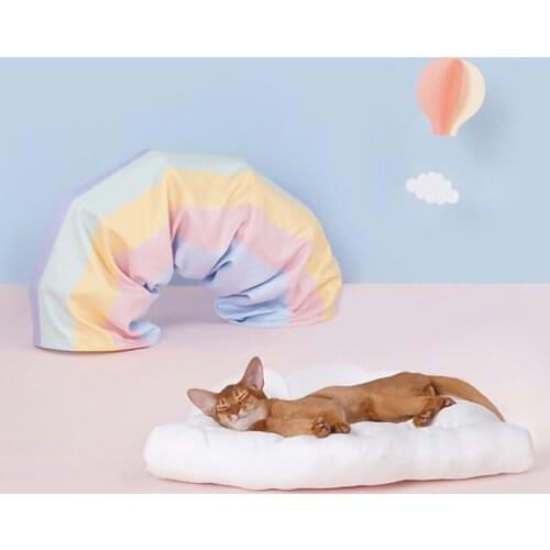 Rainbow Tunnel Cat Home Cat Channel Rolling Ground Dragon Pet Cat Accessories Removable And Washable Cats House Four Seasons Un