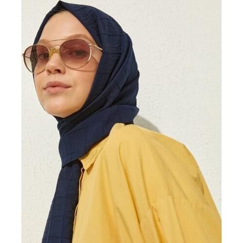 Salland Silk None Shawl Navy Blue Comfortable Scarfe Product Fashion Flexible and Breathable Hijab Comfy Fabric Quality Robust Original Does Easy Use Quality Shawl Stylish Designs Casual Italian Stitched YokŞal14