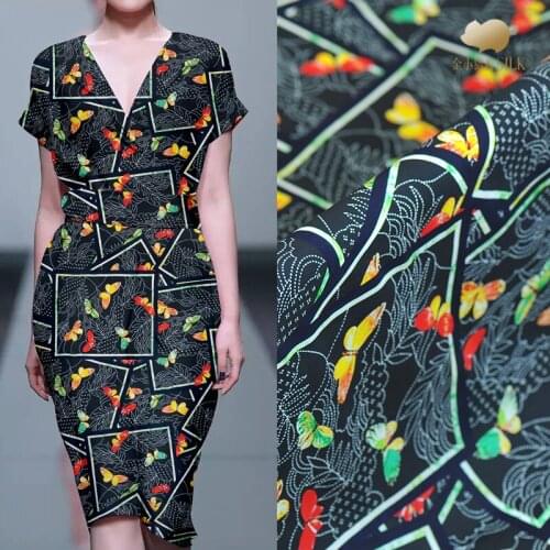 112cm silk elastic double Joe fabric anti-wrinkle silk fabric for dress digital inkjet silk fabric wholesale silk cloth