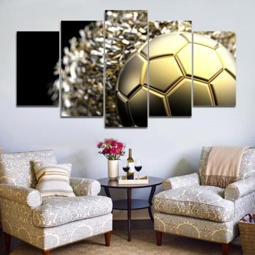 Modern Poster Frame Wall Art 5 Pieces Football Basketball Scenery Canvas Painting Home Decor Bedroom HD Prints Modular Pictures