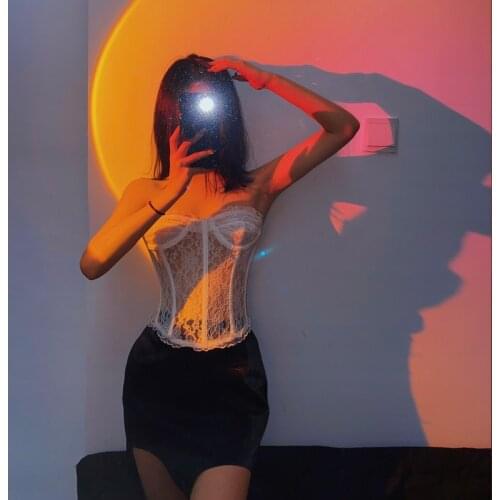 Modern Rainbow Sunset Led Floor Lamp Indoor Decor Atmosphere Stand Lamps Living Room Colorful Club Floor Light Standing Lighting