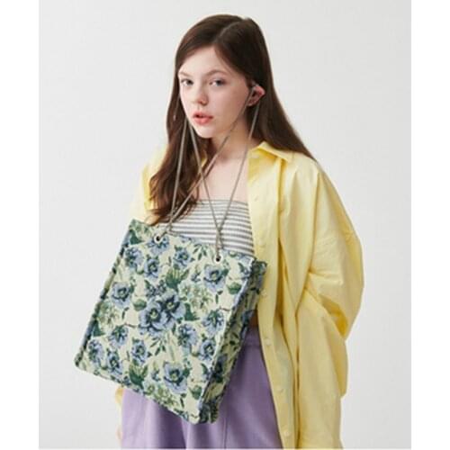 2021 New Fashion Shoulder Bags Women Canvas Bag Embroidery Large Capacity Tote Bag Portable Shopping Bag Crossbody Handbag