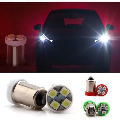 10PCS BA9S T4W T11 1210 4 SMD LED Bulbs White Blue Red Green Amber Map Lights 4 LEDs Auto Car Accessories LED Lights for Car