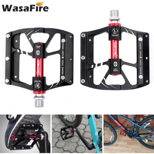 3 Bearings Road Mountain Bike Pedals Anti-slip Ultralight Bicycle Pedal CNC 9/16" Alloy Cycling Sealed Bearing Flat Pedals